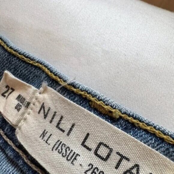 Nili Lotan Josette Wide Leg Jeans, Classic Wash, Size 27 - Picture 7 of 11